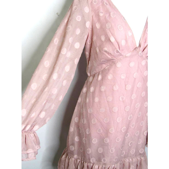 Lulus Just Spotted Dot Jacquard Ruffled Mini Dress - Picture 3 of 11